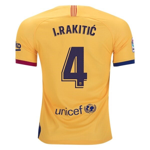 Maillot Football Barcelone NO.4 I.Rakitic Exterieur 2019-20 Jaune